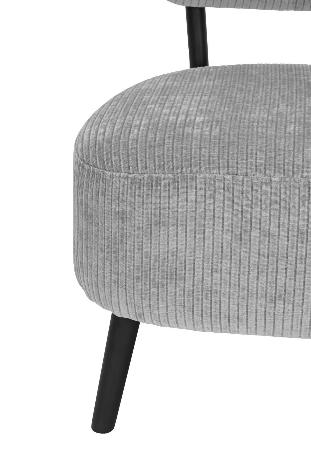 SESSEL in Cord Grau  - gris/noir, Design, textile/métal (62/76/65,5cm) - P & B