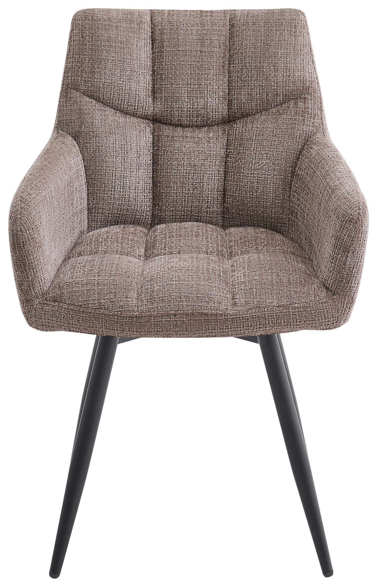 NASLANJAČ, kovina, tekstil črna, rjavosiva  - rjavosiva/črna, Design, kovina/tekstil (61/83,5/60cm) - Stylife