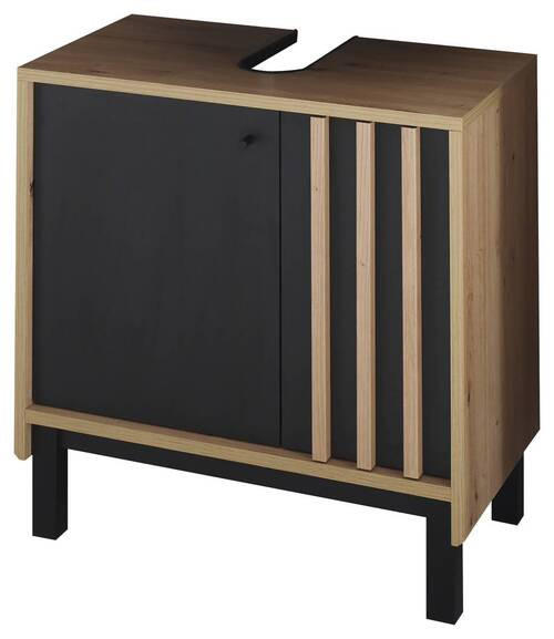 WASCHBECKENUNTERSCHRANK 60/60/36 cm  - Schwarz/Eiche Artisan, MODERN, Holzwerkstoff/Kunststoff (60/60/36cm) - MID.YOU