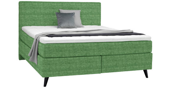 BOXSPRINGBETT 180/200 cm in Grün - Schwarz/Grün, KONVENTIONELL, Holz/Textil (180/200cm) - Voleo