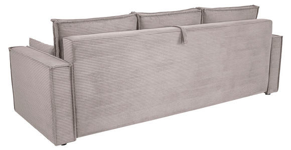 SCHLAFSOFA  mit Rücken echt, Armteil links, Armteil rechts Cord Hellgrau  - Hellgrau/Schwarz, Design, Textil (232/85/92cm) - Xora
