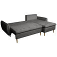 ECKSOFA Graubraun Chenille  - Graubraun/Buchefarben, KONVENTIONELL, Holz/Textil (244/163cm) - Carryhome