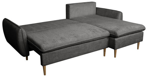 ECKSOFA Graubraun Chenille - Graubraun/Buchefarben, KONVENTIONELL, Holz/Textil (244/163cm) - Carryhome