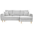 ECKSOFA Creme Webstoff  - Creme/Naturfarben, KONVENTIONELL, Holz/Textil (250/145cm) - Carryhome