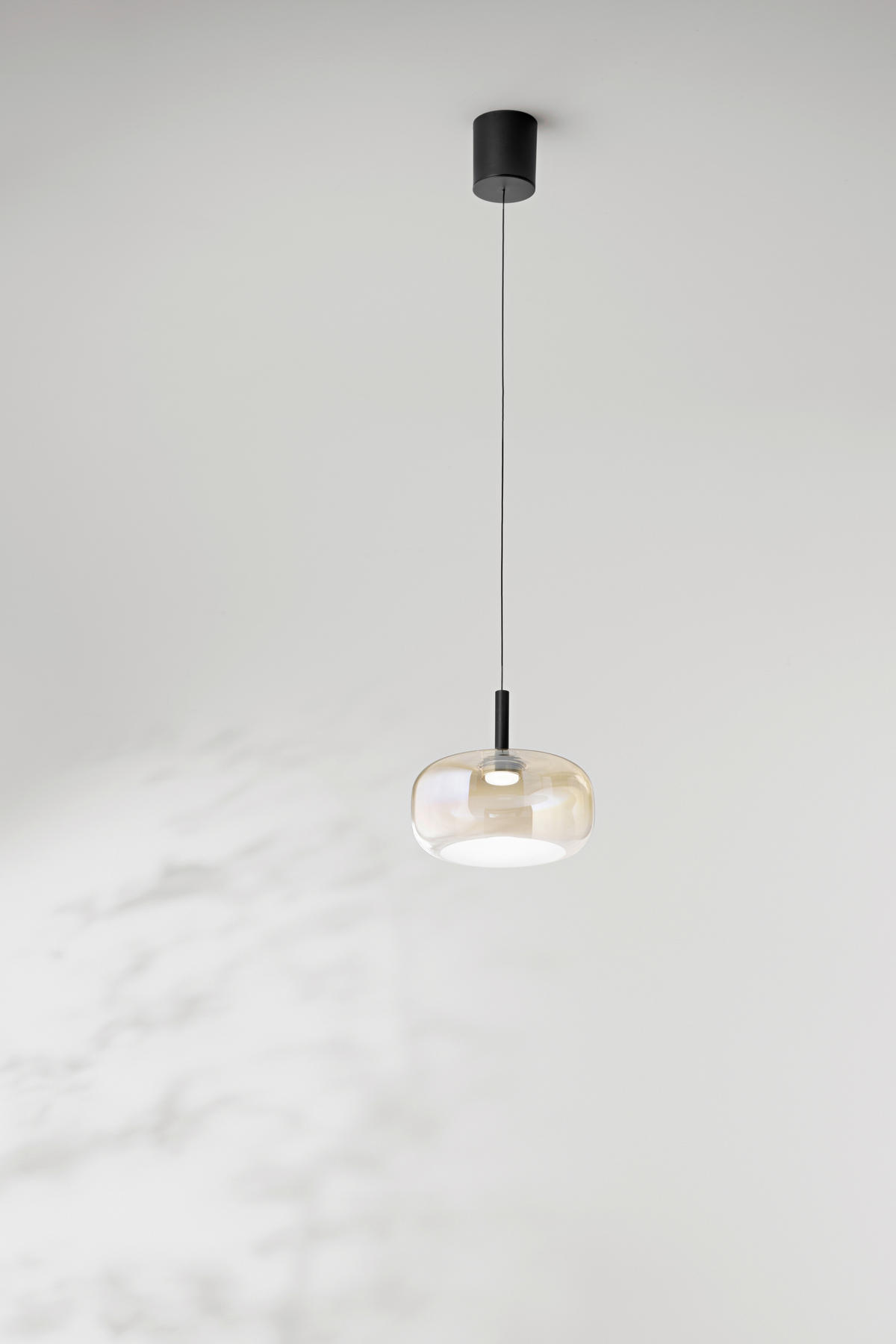 LED-PENDELLEUCHTE Devero 25/200 cm   - Cognac, Design, Glas/Metall (25/200cm) - Fabas Luce