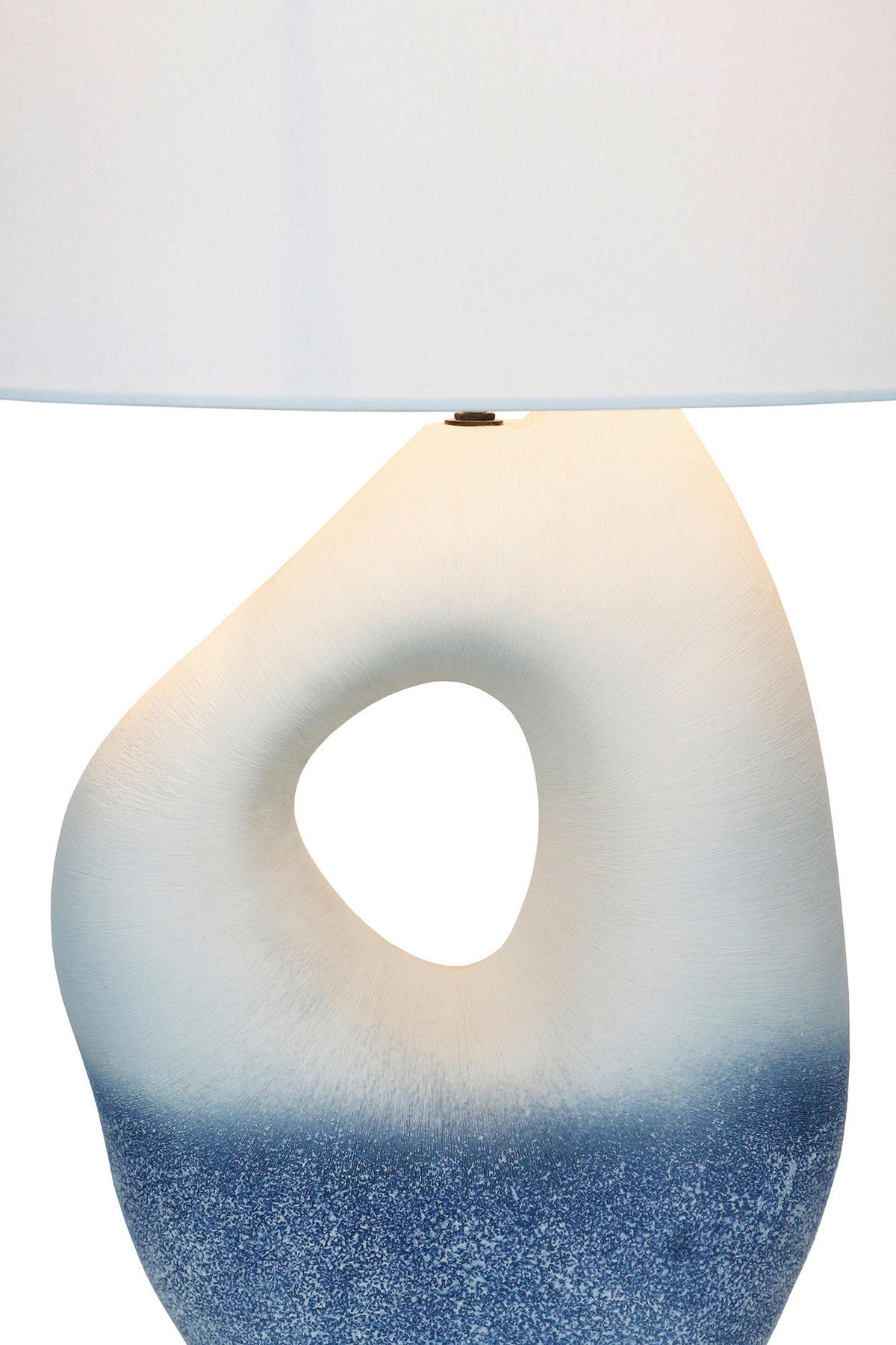 TISCHLEUCHTE 30/69/16 cm   - Blau/Elfenbein, Design, Keramik/Textil (30/69/16cm) - P & B