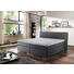 BOXSPRINGBETT "PRINZ" Lederlook 180/200 cm INKL. Topper - Silberfarben/Grau, Design, Holzwerkstoff/Textil (180/200cm) - Novel
