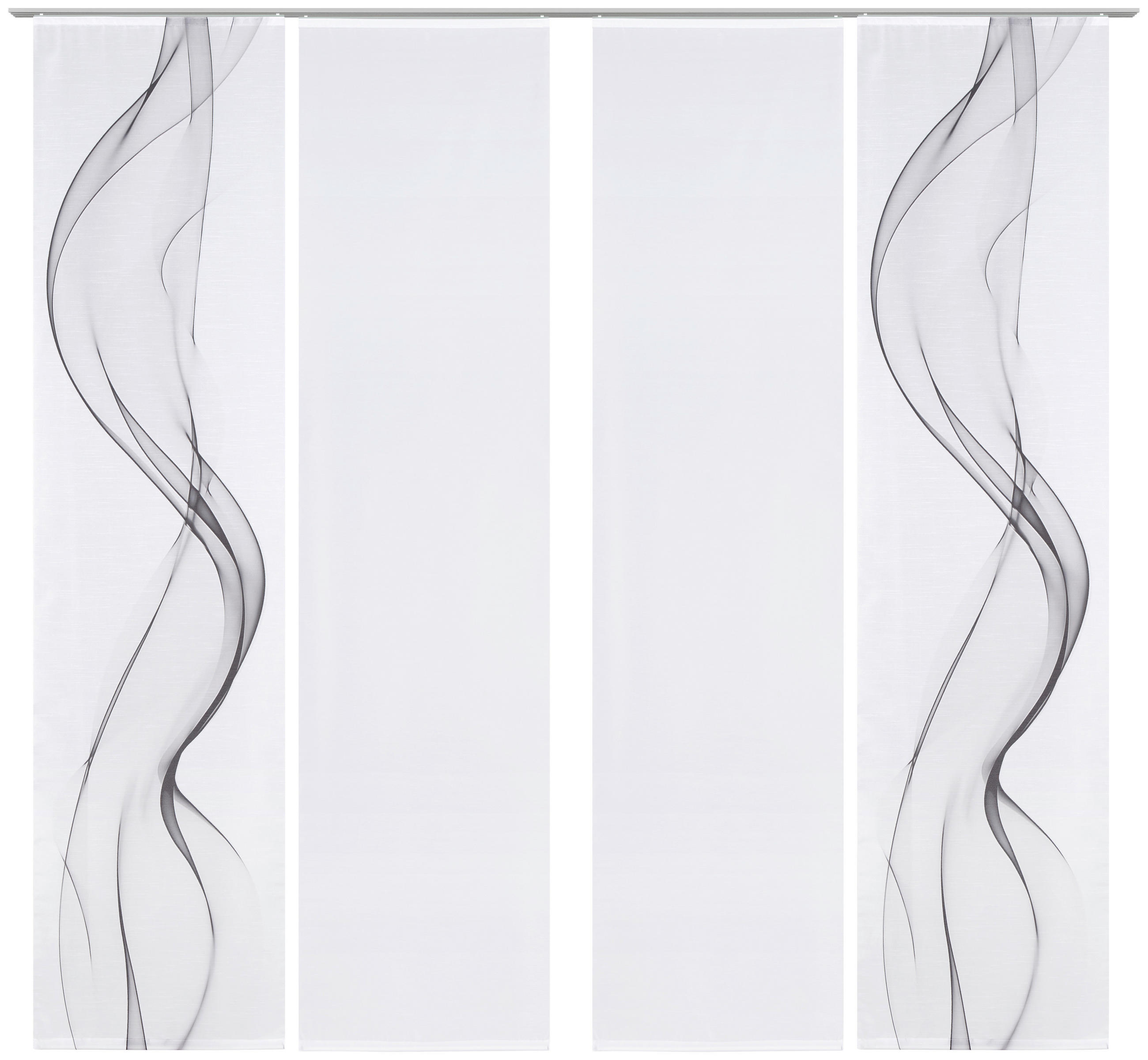 FLÄCHENVORHANG  4 Stück  halbtransparent   60/245 cm  - Weiß/Grau, Design, Textil (60/245cm) - Novel