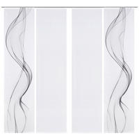 FLÄCHENVORHANG  4 Stück  halbtransparent   60/245 cm  - Weiß/Grau, Design, Textil (60/245cm) - Novel