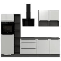 KÜCHENLEERBLOCK 280 cm   in Weiß Hochglanz  - Weiß Hochglanz/Dunkelgrau, Design, Holzwerkstoff/Metall (280cm) - Impuls