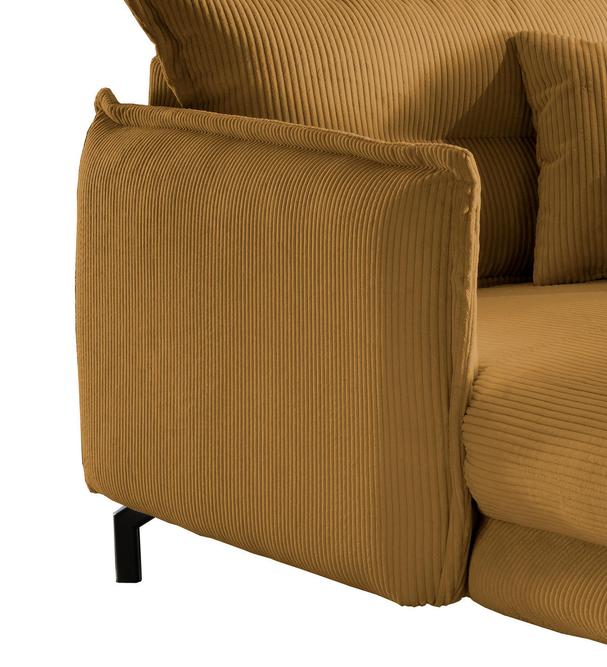 XXL-SESSEL in Cord Goldfarben  - Goldfarben/Schwarz, Modern, Textil/Metall (111/101/167cm) - Livetastic