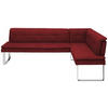 ECKBANK 253/174 cm Mikrofaser Chromfarben, Bordeaux Metall   - Chromfarben/Bordeaux, Design, Textil/Metall (253/174cm) - Novel