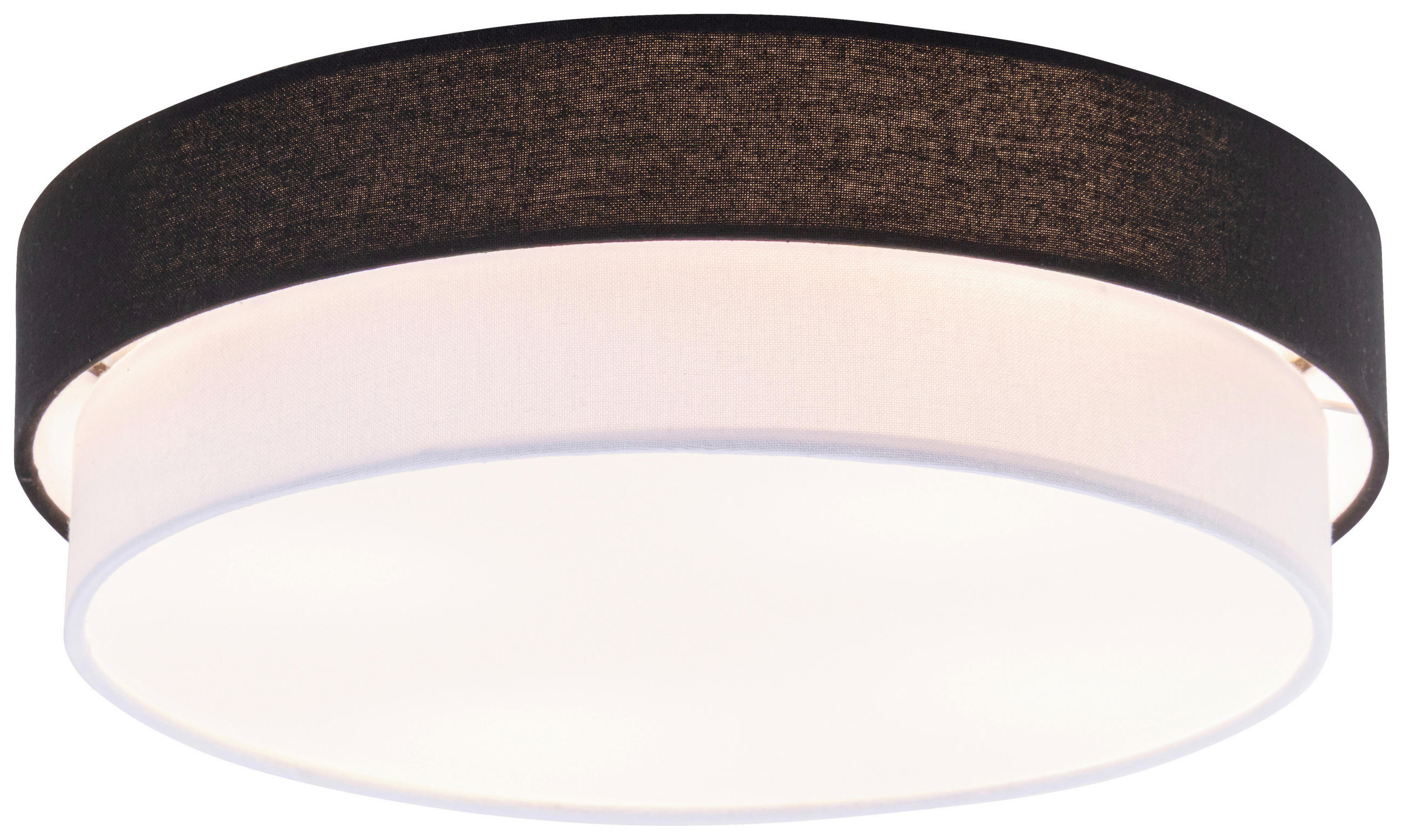 DECKENLEUCHTE  45/13 cm    - Schwarz/Weiß, MODERN, Kunststoff/Textil (45/13cm) - Novel