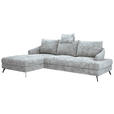 ECKSOFA in Webstoff Grau  - Schwarz/Grau, KONVENTIONELL, Textil/Metall (183/293cm) - Carryhome