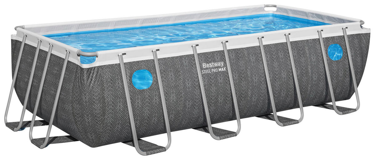 POOL SET 56384  - Blau/Hellblau, KONVENTIONELL, Kunststoff/Metall (488/244/122cm) - Bestway