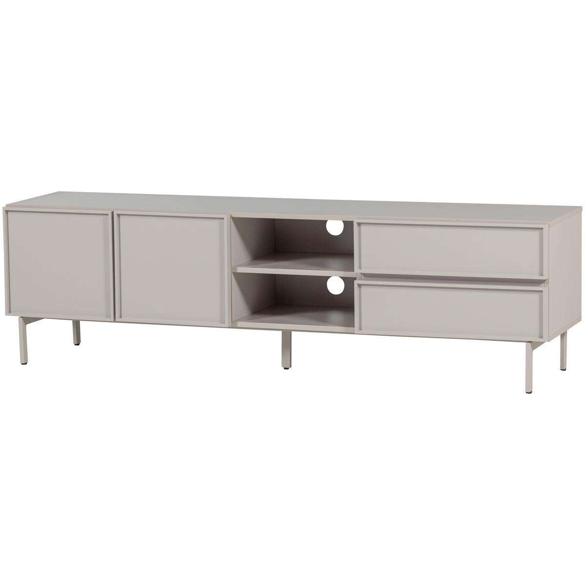 LOWBOARD TOURS 180/51/42 cm 2 Schublade(n) stehend  - Sandfarben, Design, Holzwerkstoff/Metall (180/51/42cm) - Livetastic