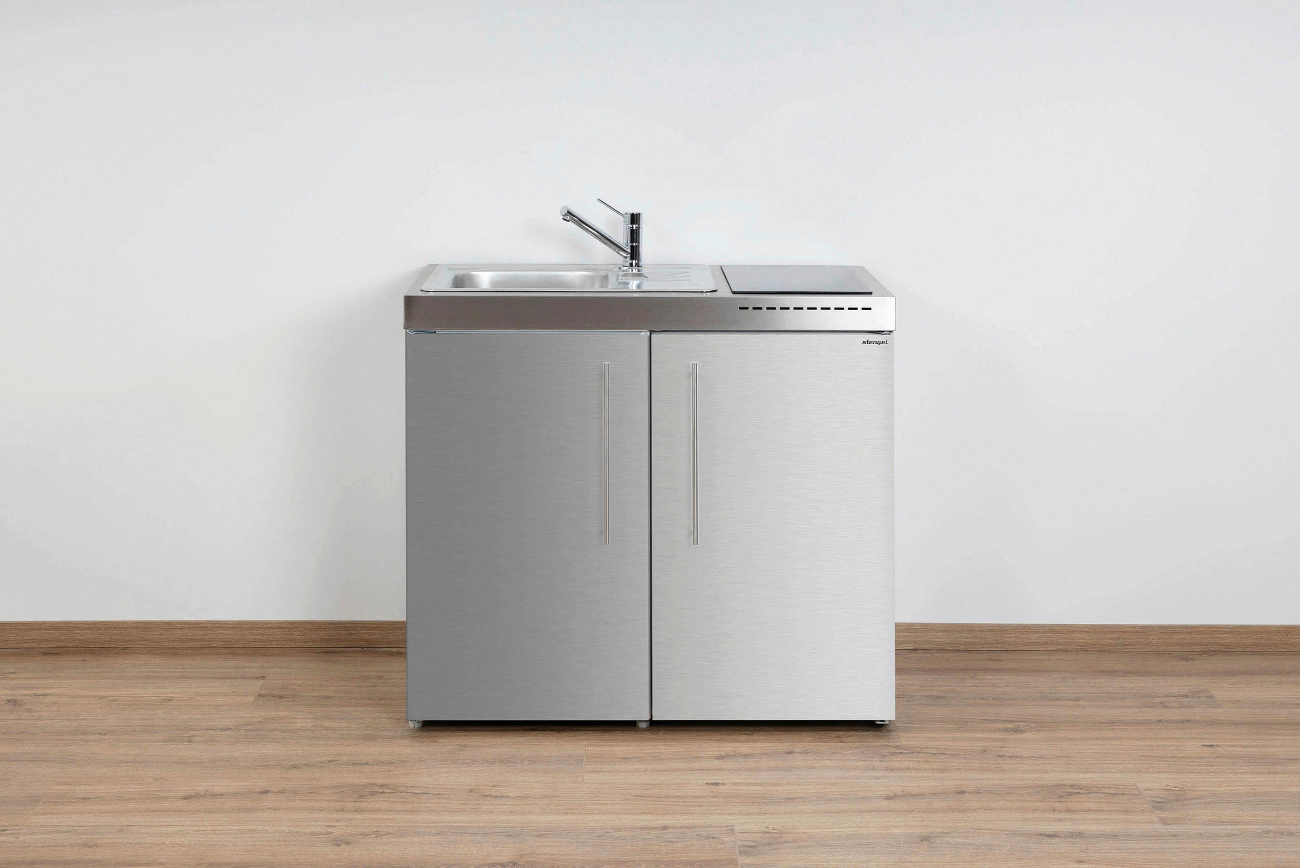 MINIKÜCHE  100/89/60 cm  in Edelstahlfarben  - Edelstahlfarben, Basics, Metall (100/89/60cm)