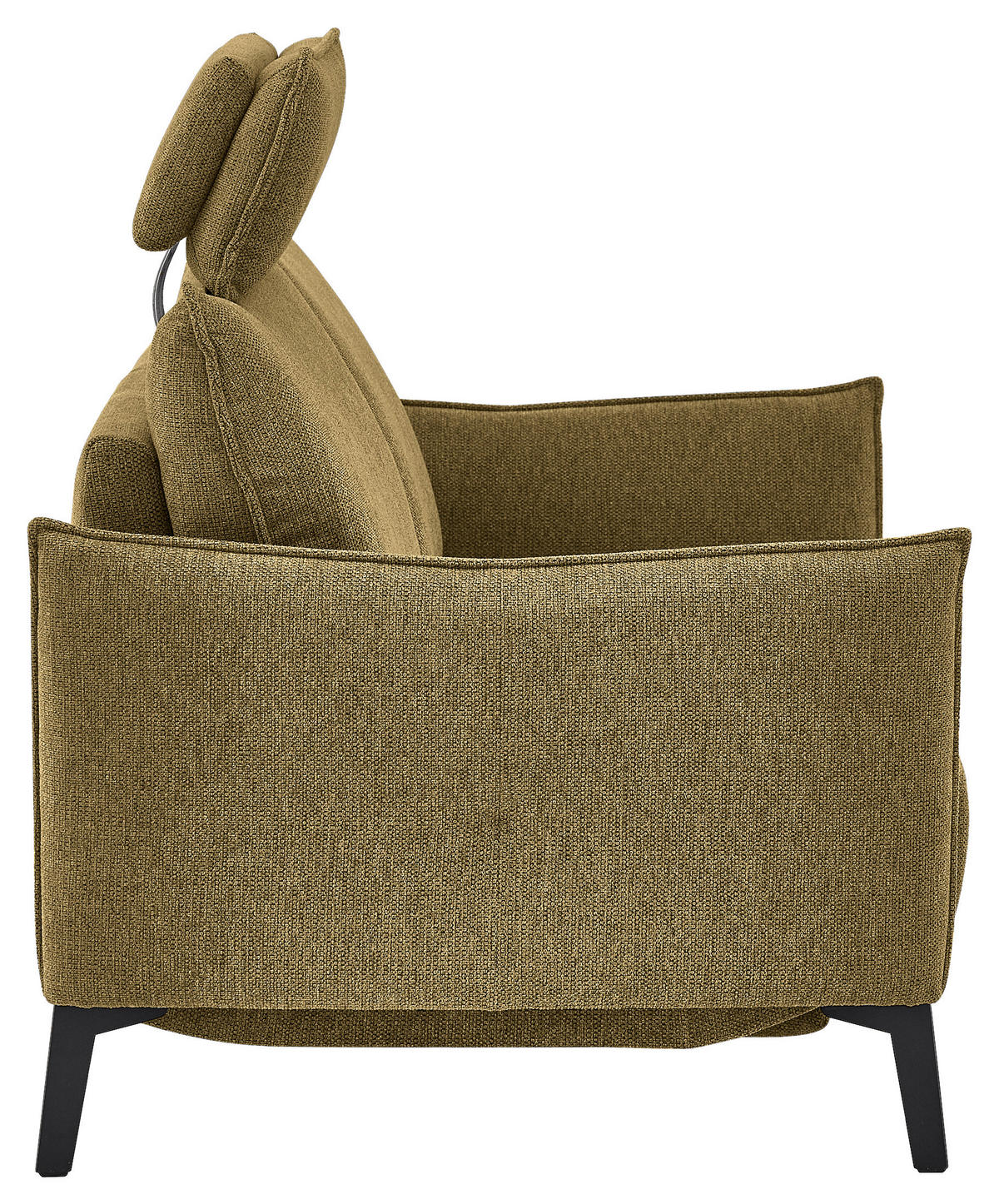 3-SITZER-SOFA Chenille Senfgelb  - Senfgelb/Schwarz, KONVENTIONELL, Textil/Metall (184/90/92cm) - Elegando