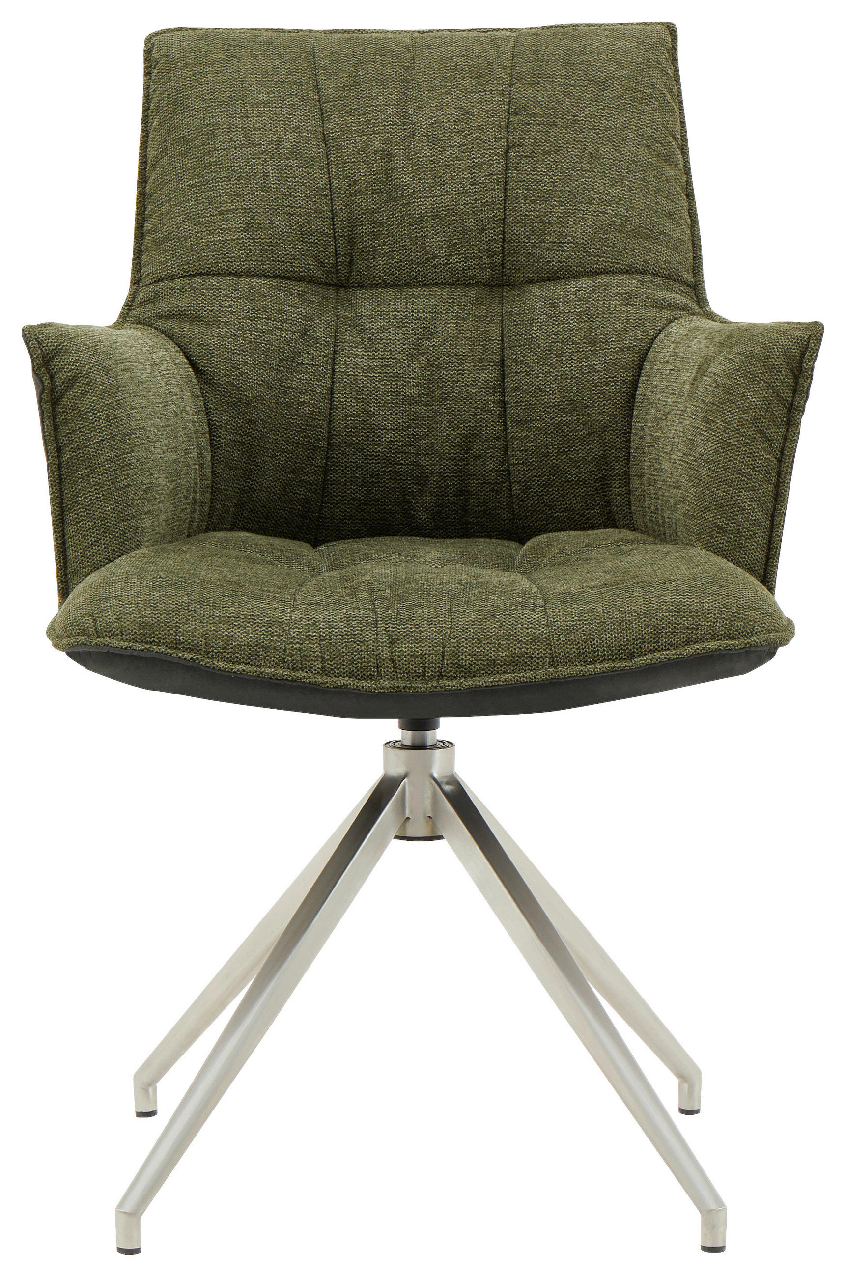 ARMLEHNSTUHL  in Edelstahl Mikrofaser, Leinenoptik  - Edelstahlfarben/Anthrazit, Design, Textil/Metall (59/89,5/63cm) - Novel