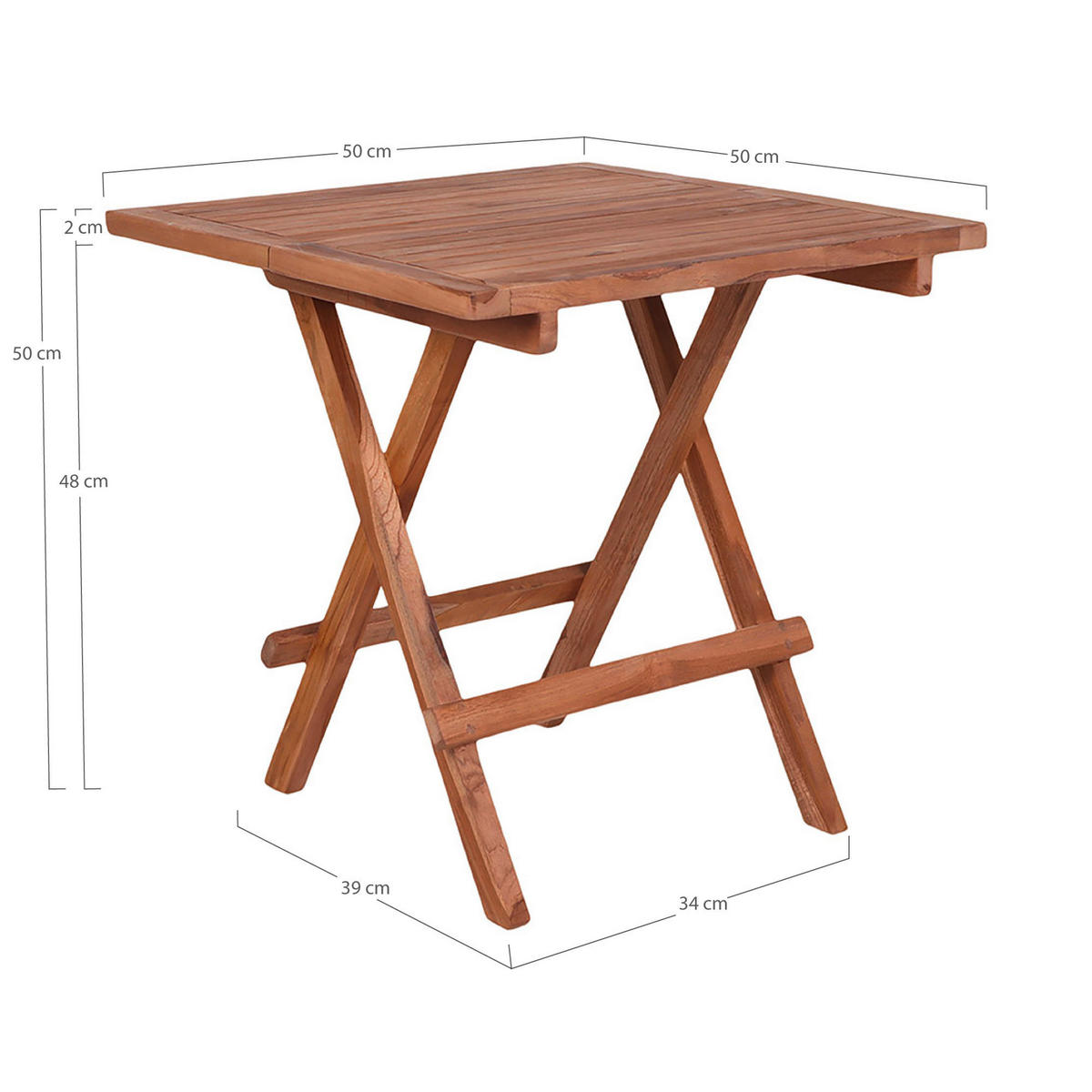 GARTENTISCH  - Braun, MODERN, Holz (50/50/50cm) - MID.YOU