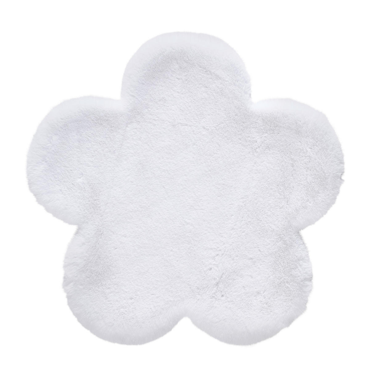 KUNSTFELL 60 cm Blume  - Weiss, Trend, Kunststoff/Fell (60cm) - Novel