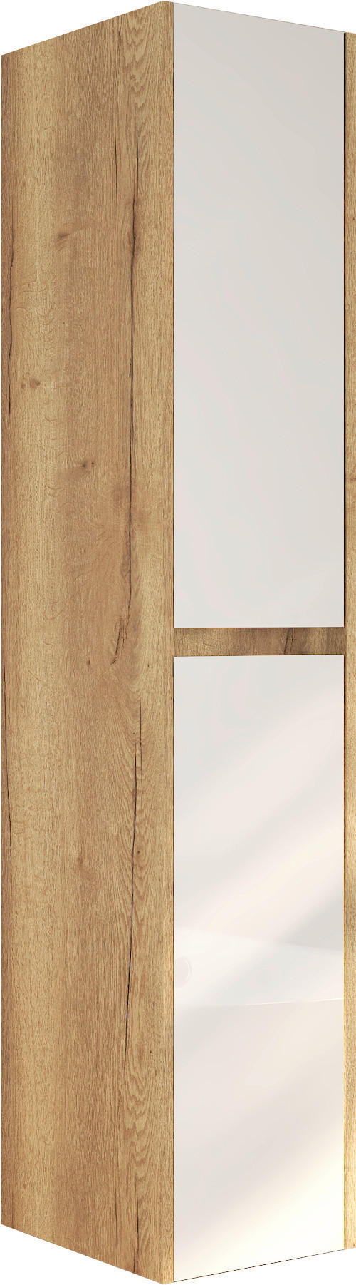 STRANSKA OMARA 33/166/33 cm  - bela/hrast san remo, Moderno, leseni material (33/166/33cm) - Ti'me