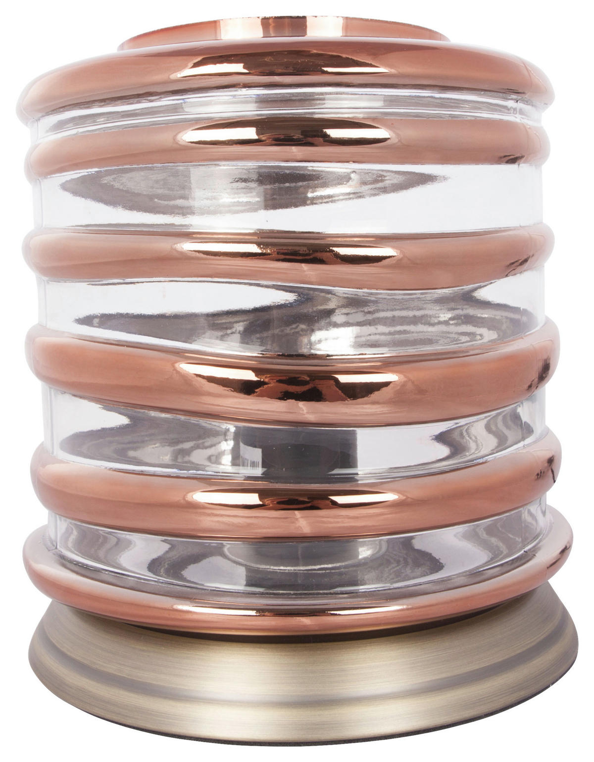 TISCHLEUCHTE 20/20/21 cm   - Champagner/Kupferfarben, Basics, Glas/Metall (20/20/21cm) - Kayoom