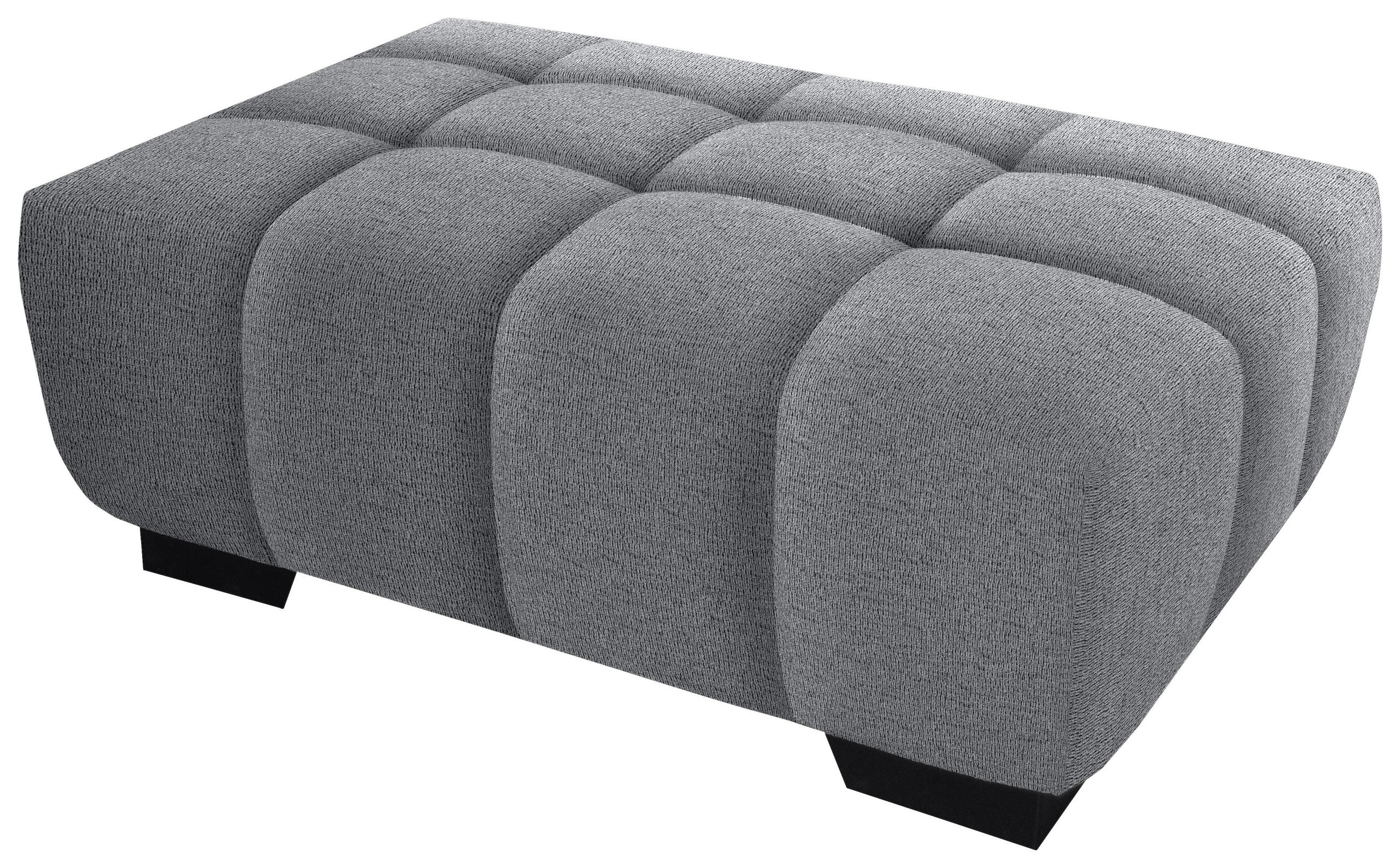 HOCKER in Textil Grau  - Schwarz/Grau, Konventionell, Textil/Metall (106/40/72cm) - Hom`in