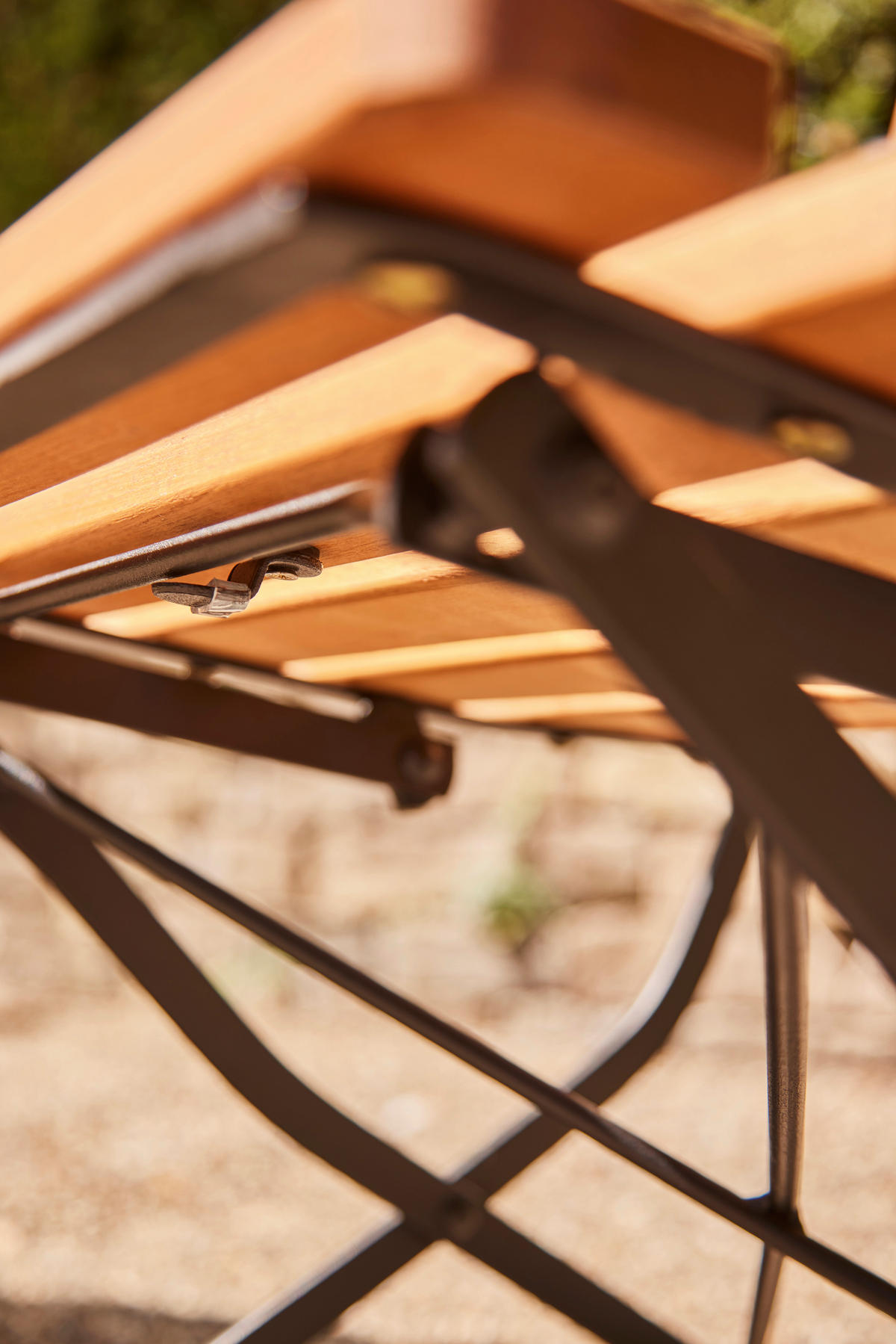 GARTENKLAPPSTUHL Robinie Stahl Schwarz, Robinienfarben  - Robinienfarben/Schwarz, KONVENTIONELL, Holz/Metall (60/87/57cm) - Siena Garden