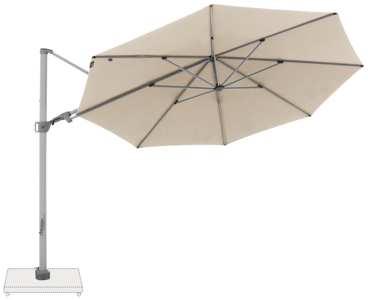 AMPELSCHIRM 340 cm   - Silberfarben/Naturfarben, Basics, Textil/Metall (340cm) - KNIRPS