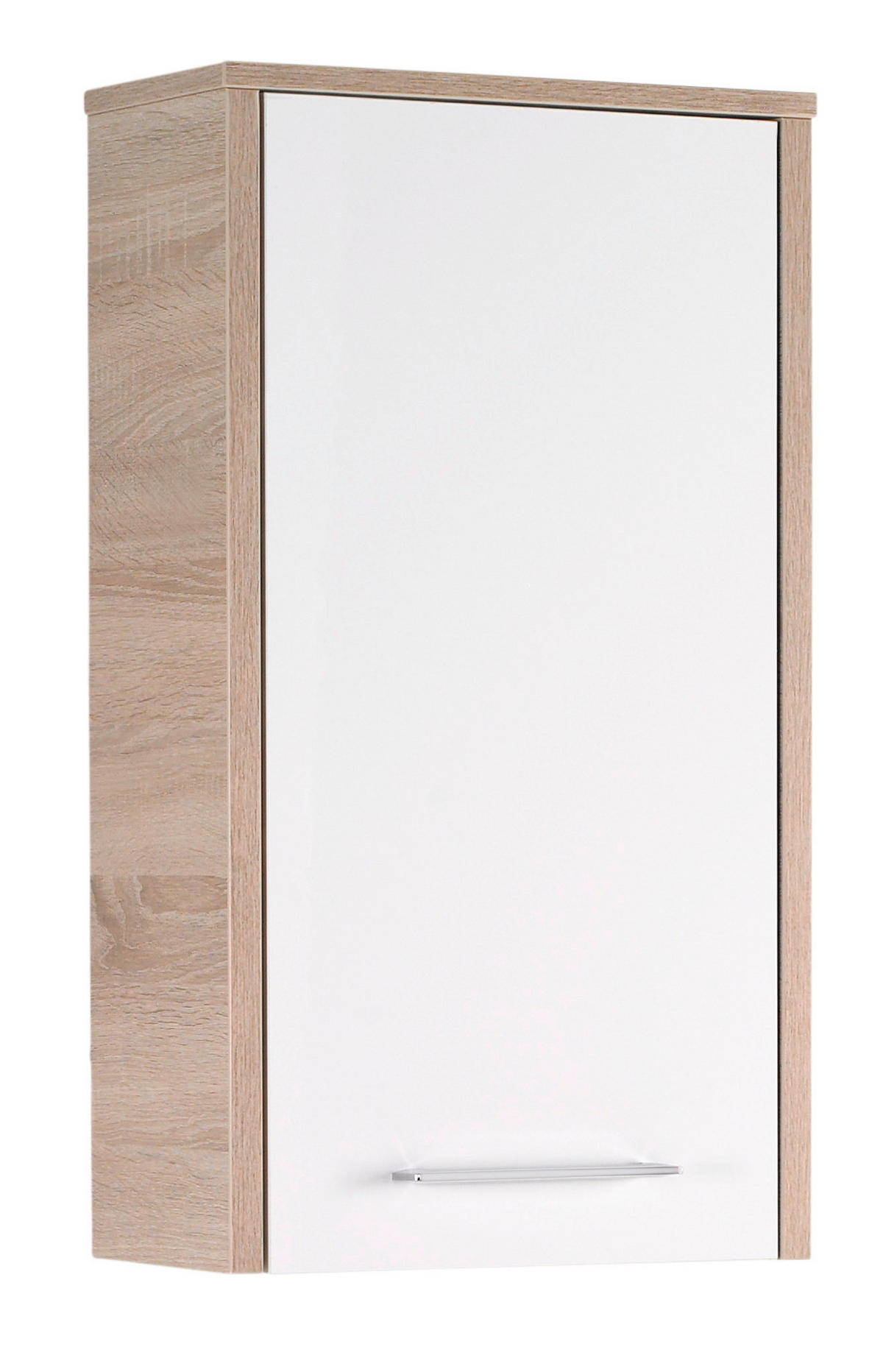 HÄNGESCHRANK 40/72/20 cm  - Weiss Hochglanz/Chromfarben, Design, Glas/Holzwerkstoff (40/72/20cm) - Xora