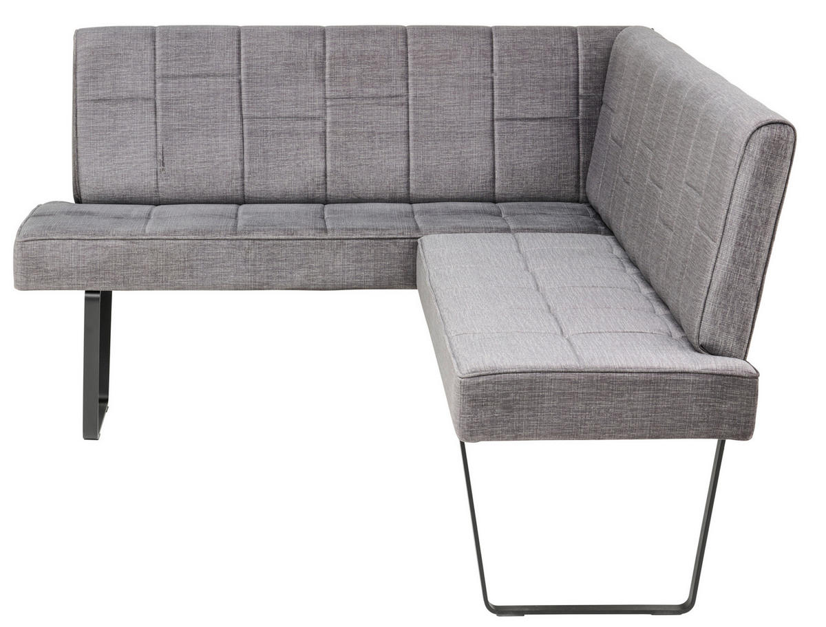 ECKBANK 150/190 cm  in Dunkelgrau  - Dunkelgrau/Schwarz, KONVENTIONELL, Textil/Metall (150/190cm) - MID.YOU