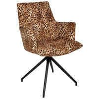 ARMLEHNSTUHL  in Eisen Jacquard  - Hellbraun/Schwarz, Design, Textil/Metall (59/89,5/63cm) - Novel