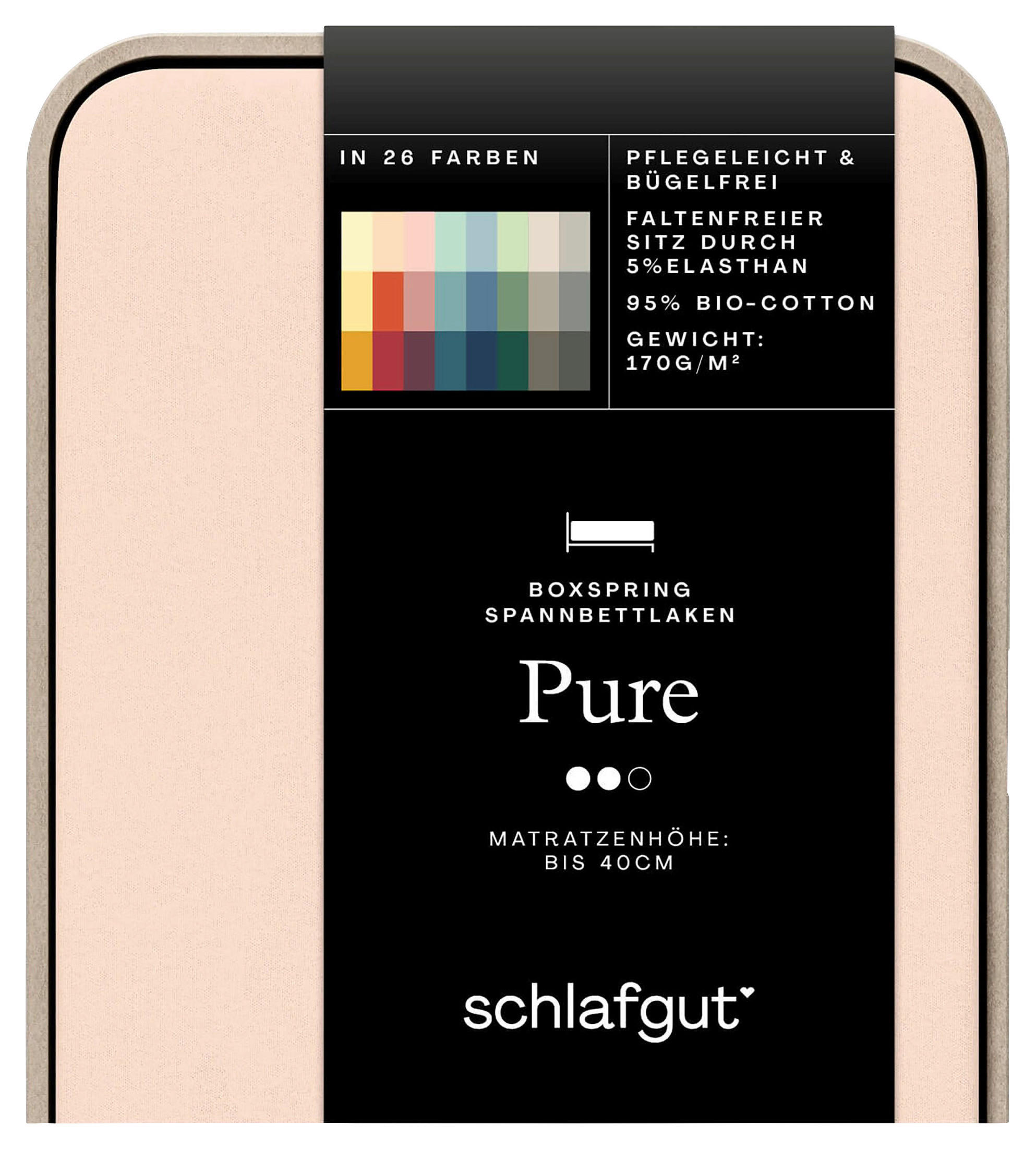 BOXSPRING-SPANNLEINTUCH PURE Jersey  - Hellrot, Basics, Textil (90-100/190-220cm) - Schlafgut