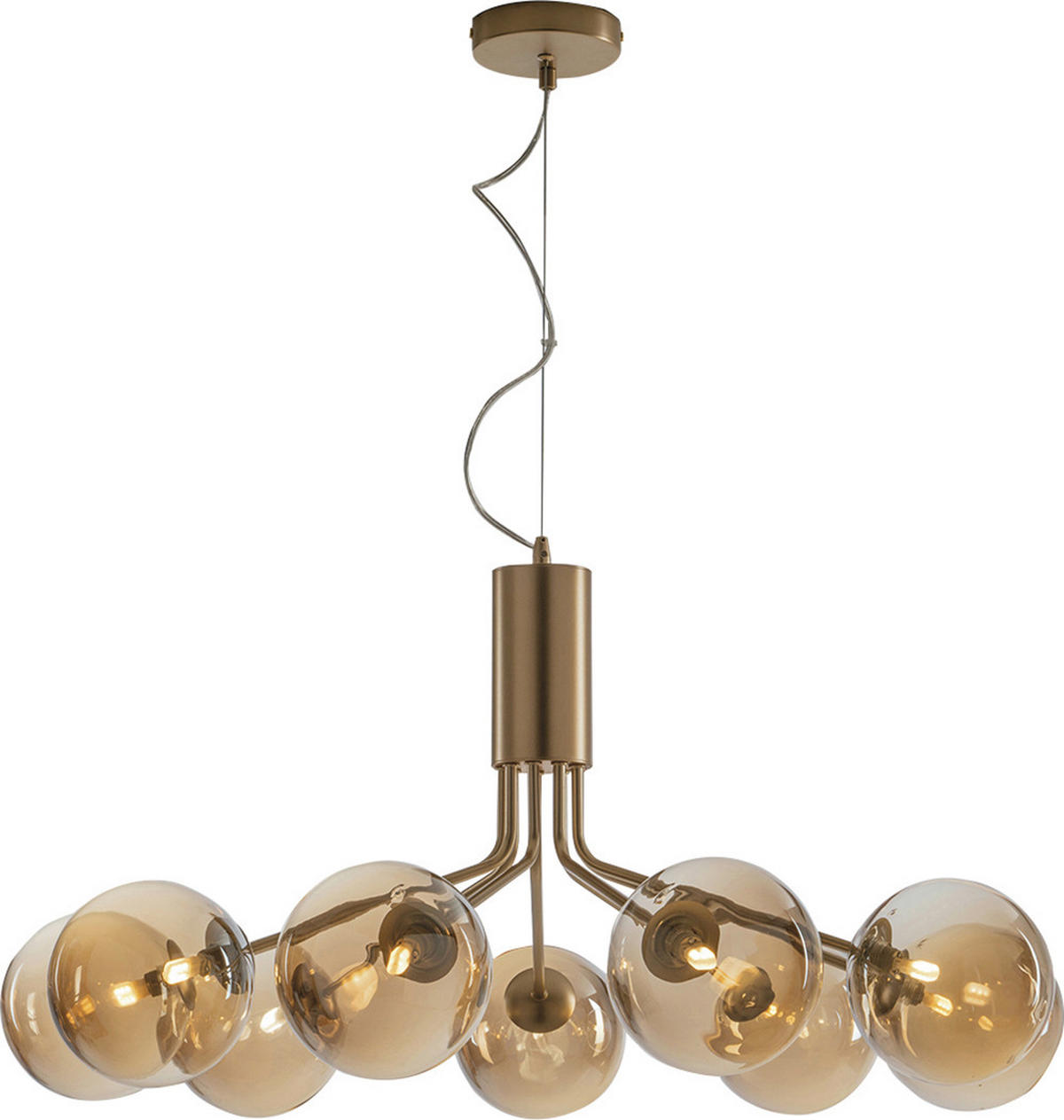HÄNGELEUCHTE 83,4/44,4 cm  - Chromfarben/Messingfarben, Basics, Glas/Metall (83,4/44,4cm)