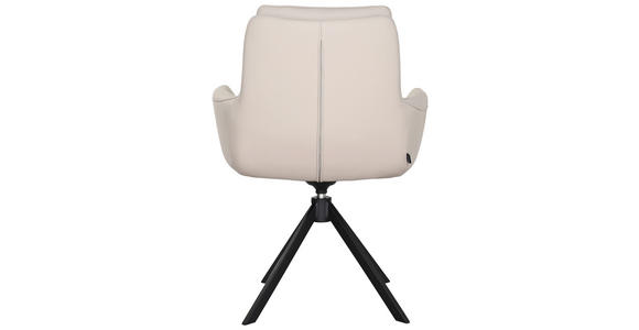 ARMLEHNSTUHL  in Echtleder naturbelassen  - Taupe/Schwarz, Design, Leder/Metall (62,5/86,5/66,5cm) - Dieter Knoll