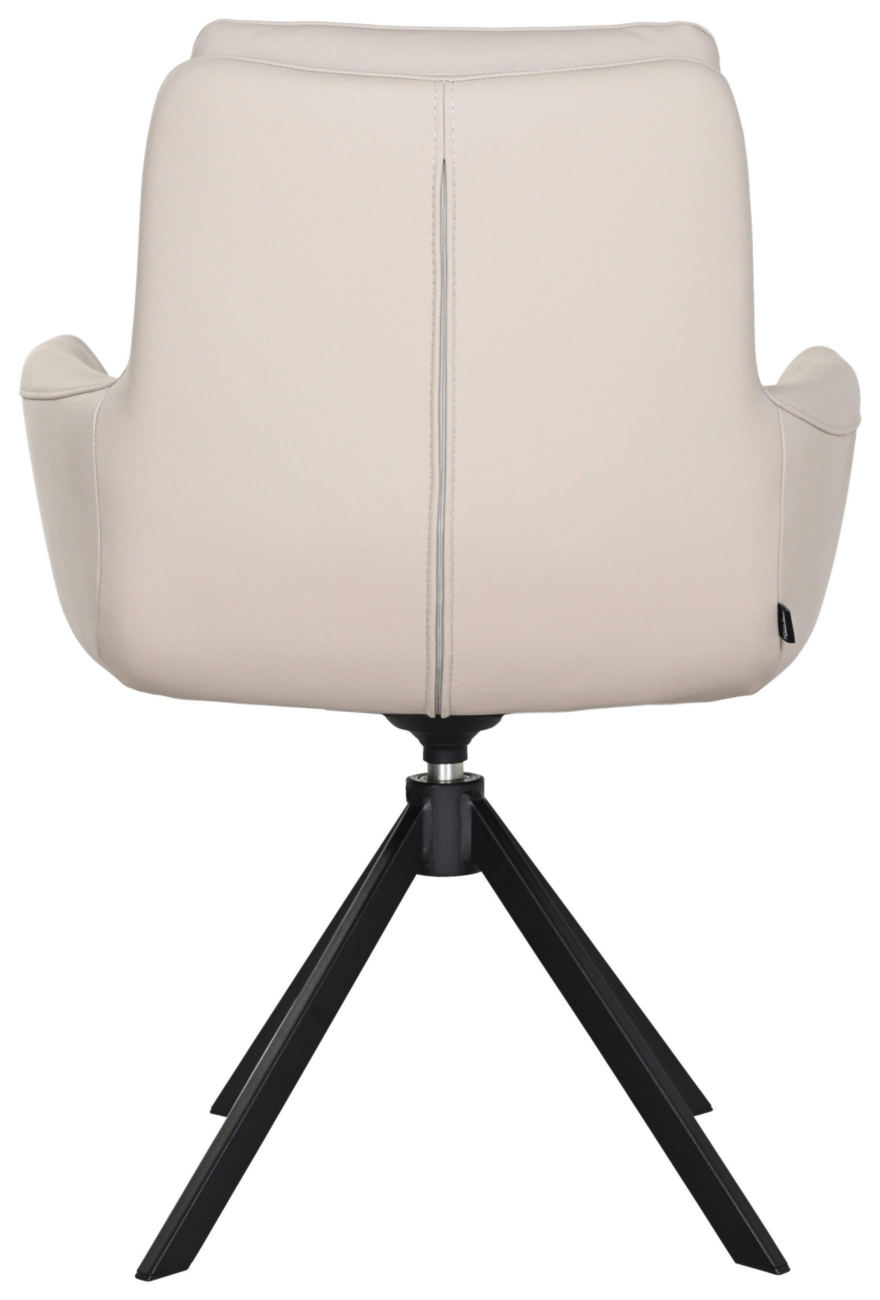 ARMLEHNSTUHL  in Echtleder naturbelassen  - Taupe/Schwarz, Design, Leder/Metall (62,5/86,5/66,5cm) - Dieter Knoll