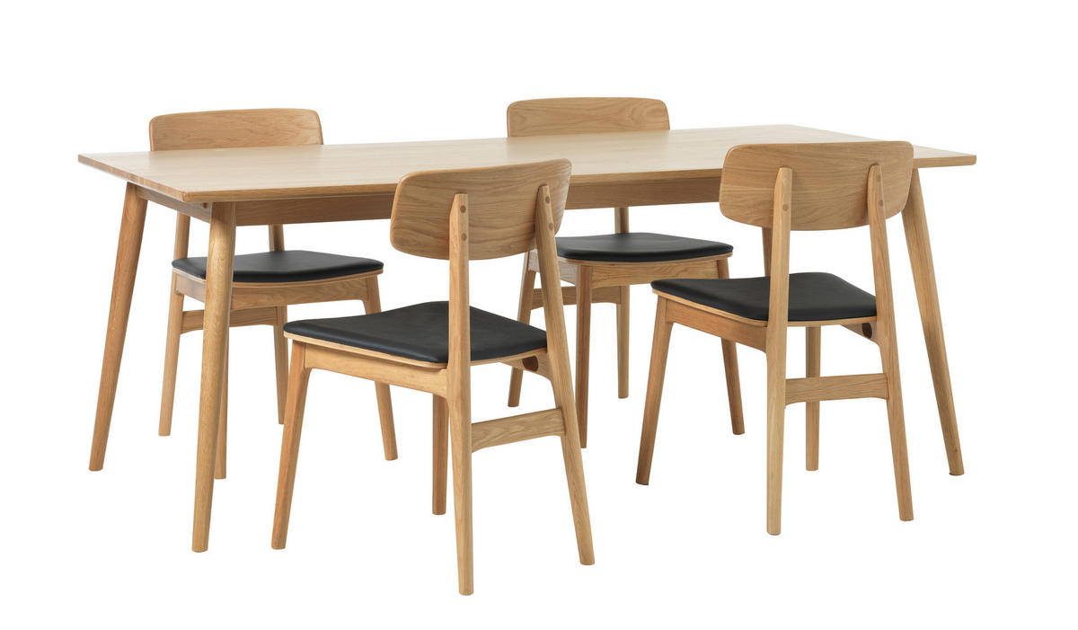 ESSTISCH Eiche furniert, massiv rechteckig Eichefarben  - Eichefarben, Trend, Holz/Holzwerkstoff (190/90/75cm) - Carryhome