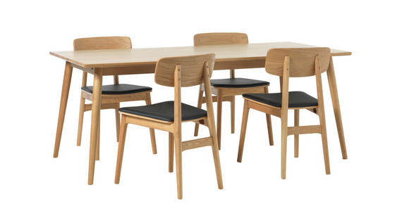 ESSTISCH Eiche furniert, massiv rechteckig Eichefarben - Eichefarben, Trend, Holz/Holzwerkstoff (190/90/75cm) - Carryhome