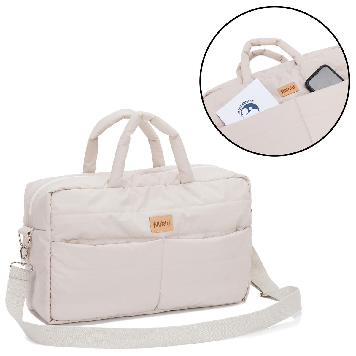 WICKELTASCHE  - Greige/Schwarz, Basics, Textil (43/28/14cm) - Fillikid