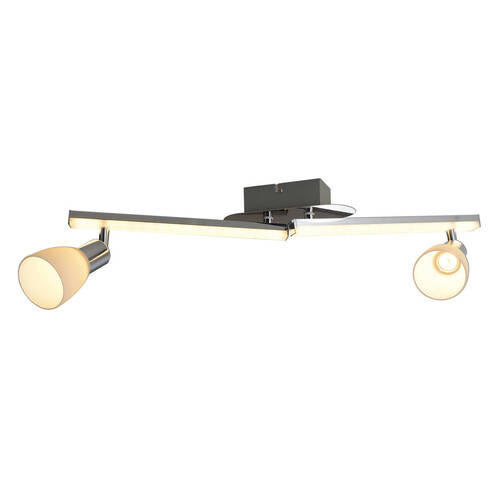 DECKENSTRAHLER Ibiza 61 cm   - Chromfarben/Opal, Basics, Glas/Kunststoff (61cm) - Näve