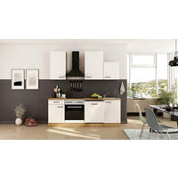 KÜCHENBLOCK 220 cm  in Eichefarben, Magnolie  - Eichefarben/Magnolie, Trend, Holzwerkstoff/Metall (220cm) - FlexWell
