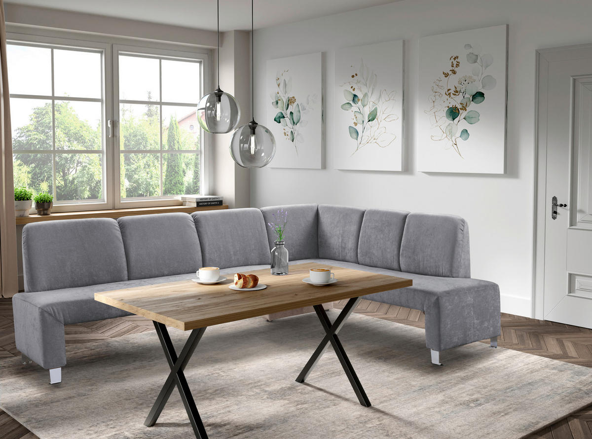 KLUPA KUTNA  antracit  drvo, tekstil, drvni materijal      - srebrne boje/antracit, Moderno, drvni materijal/drvo (263/198cm) - Livetastic