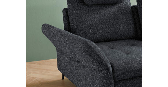 ECKSOFA in Bouclé Schwarz  - Schwarz, Natur, Textil/Metall (288/233cm) - Valnatura