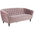 CHESTERFIELD-SOFA  in Samt Rosa  - Schwarz/Rosa, Trend, Holz/Textil (191/78/84cm) - Ambia Home