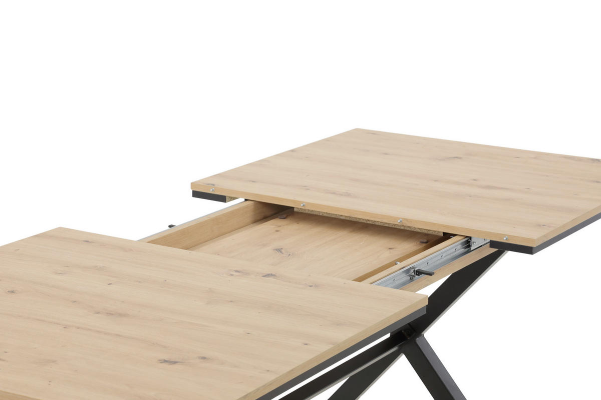 TISCHGRUPPE   - Anthrazit/Eiche Artisan, MODERN, Textil/Metall (160 - 200/76/90cm) - MID.YOU