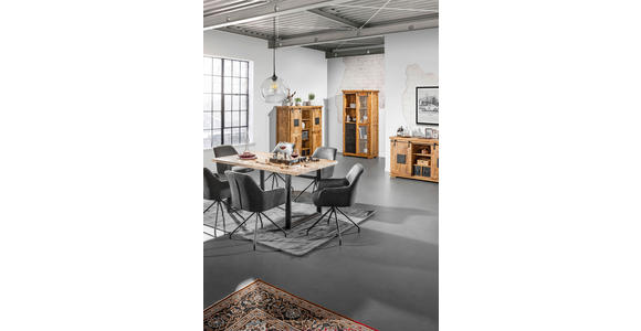 ESSTISCH in Holz 160/90/76 cm  - Schwarz/Naturfarben, KONVENTIONELL, Holz/Metall (160/90/76cm) - Landscape