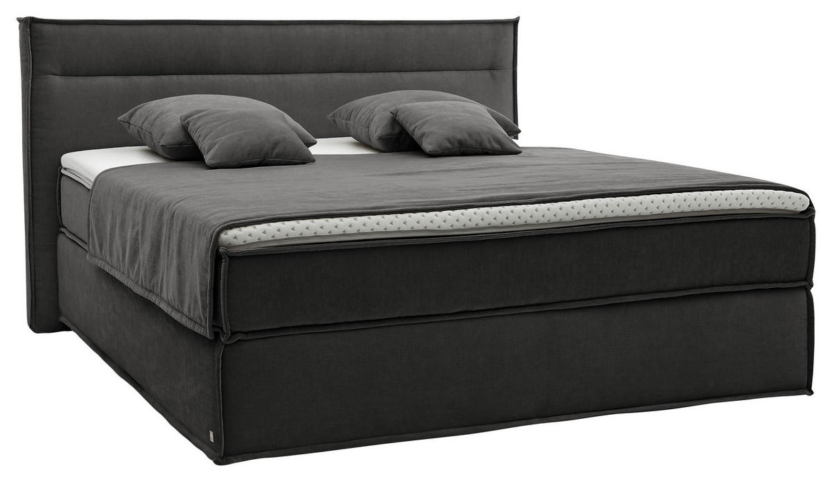 BOXSPRINGBETT 180/200 cm  in Schwarz  - Schwarz, Design, Textil (180/200cm) - Musterring