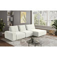 ECKSOFA in Velours Creme  - Creme/Schwarz, Design, Kunststoff/Textil (342/174cm) - Xora