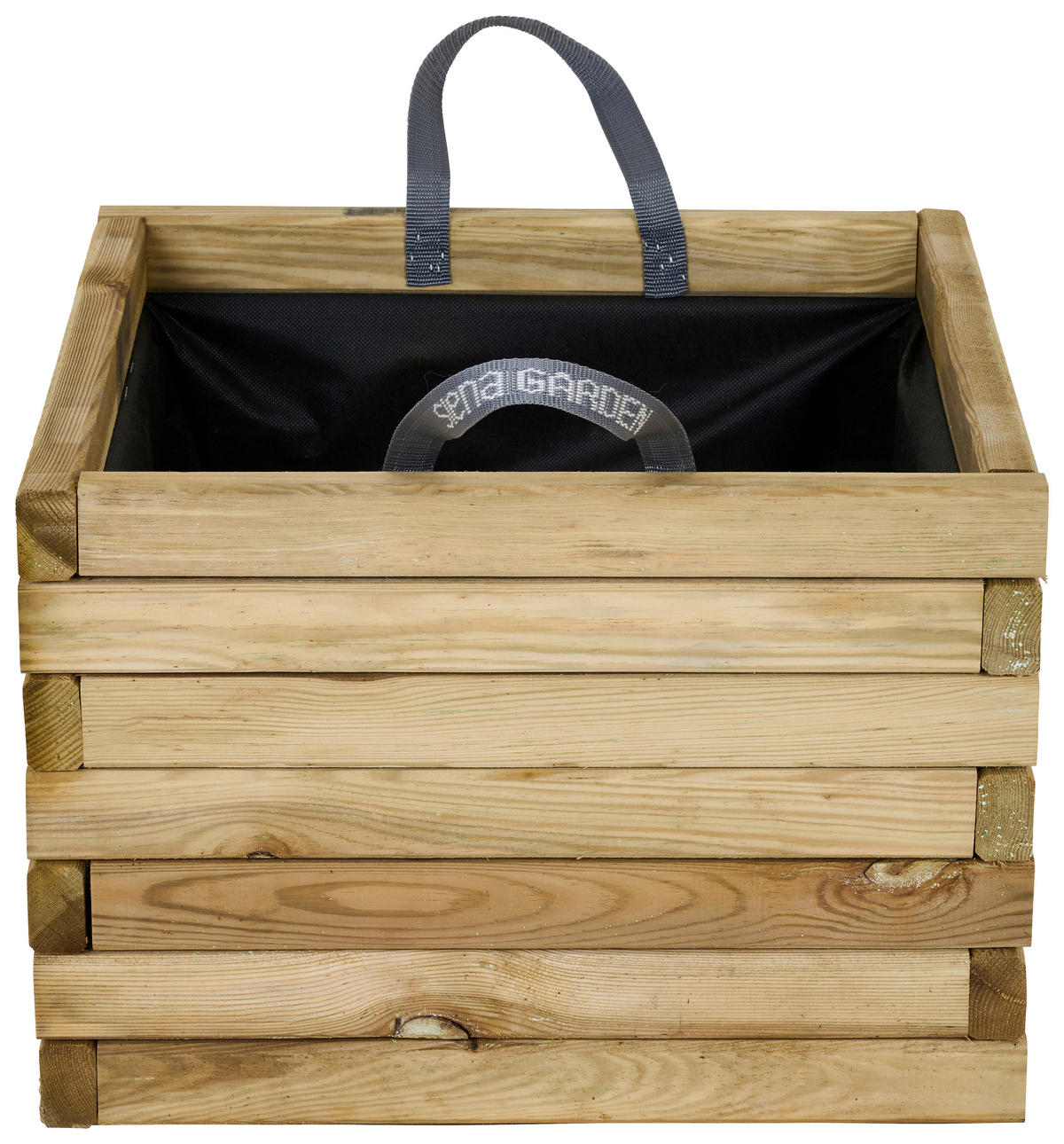 BLUMENKASTEN  - Schwarz/Kieferfarben, Basics, Holz/Textil (50/39/50cm) - Siena Garden